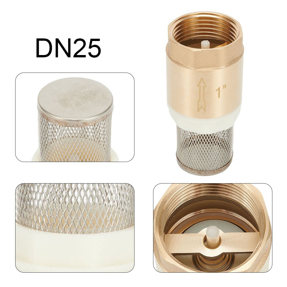 DN25 Brass Foot Valve for Water Pumps with Sieve for Debris Prevention