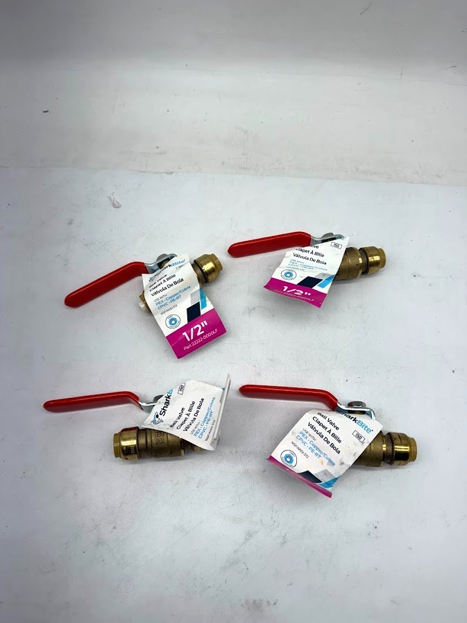 4 Pack SharkBite Max 1/2″ Brass Push-to-Connect Ball Valve