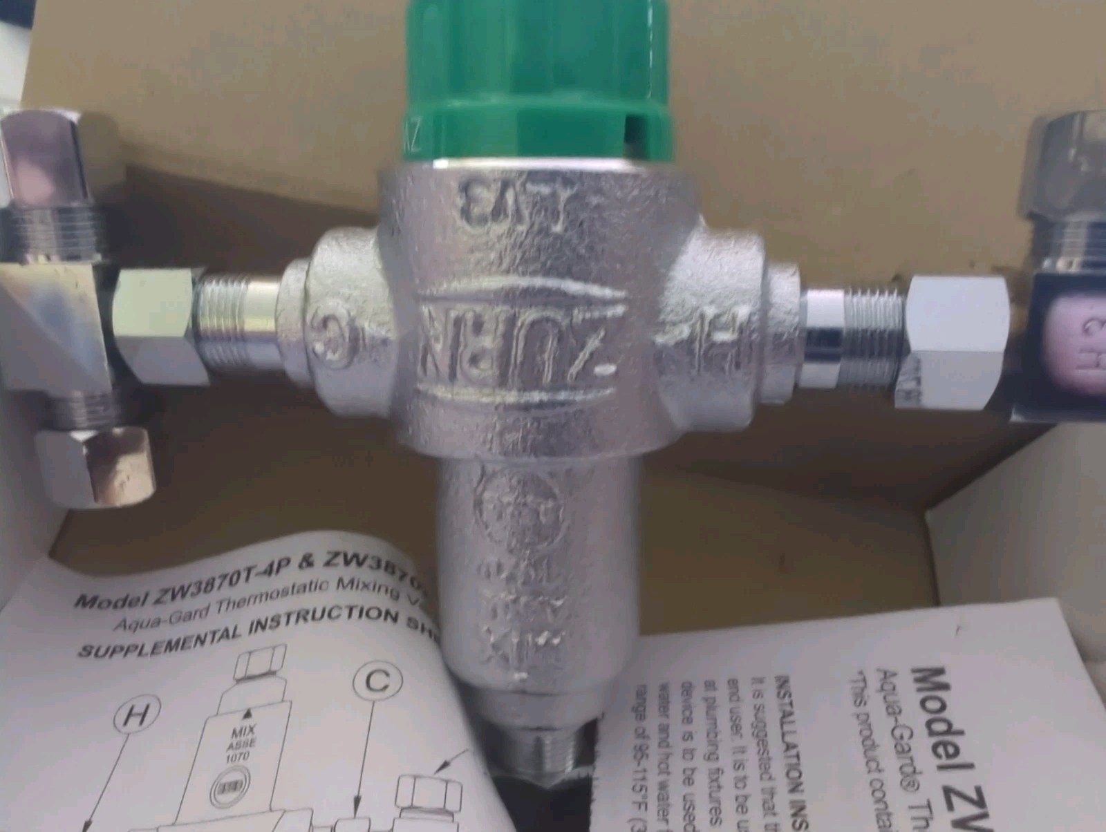 Zurn Wilkins 38-ZW3870XLT-4P 3/8″ ZW3870XLT Aqua-Gard Thermostatic Mixing Valve