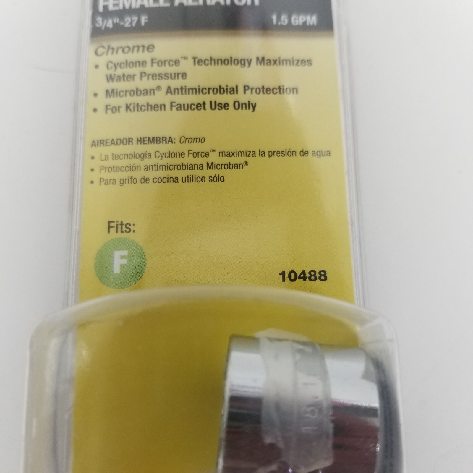 Danco Female Aerator 3/4″ 27F 1.5 GPM 10488 Cyclone Force Microban Kitchen 10488