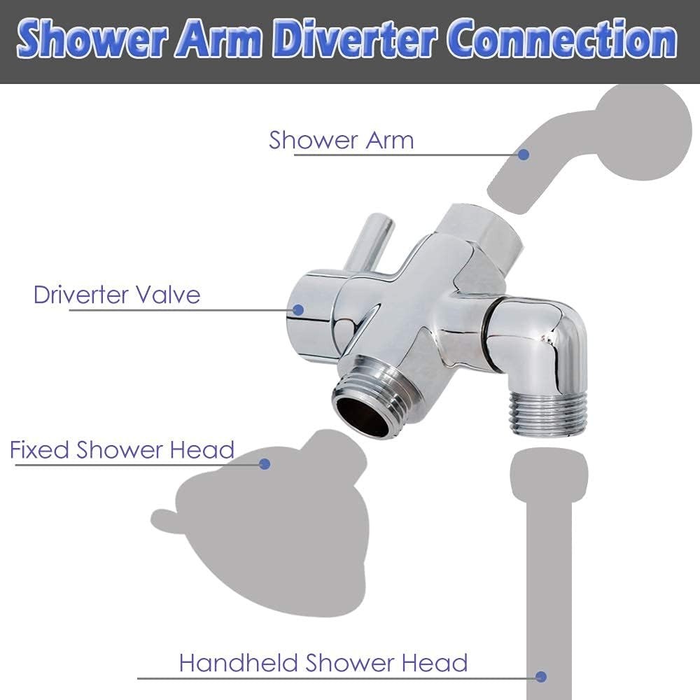 Universal Bathroom Diverter Valve, Polished Brass