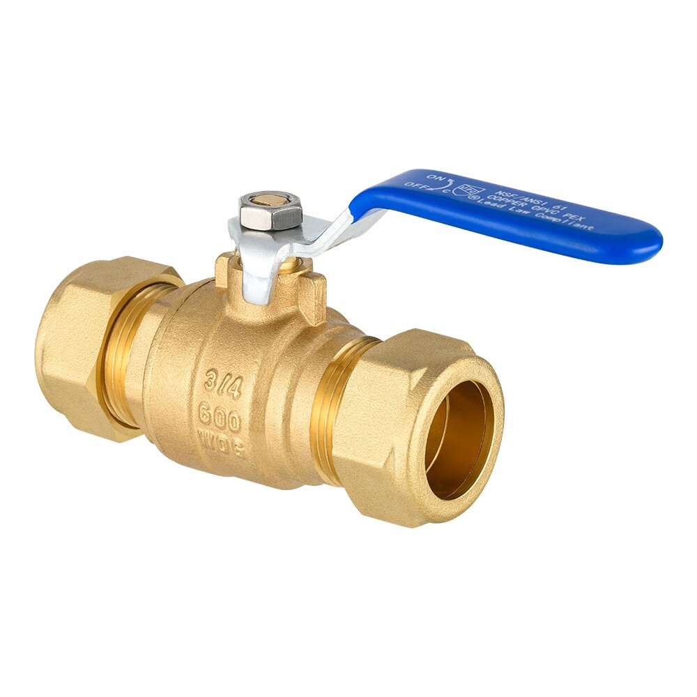 Efield1/2″ or 3/4 Inch Compression Full Port Brass Ball Valve 600WOG Lead Free
