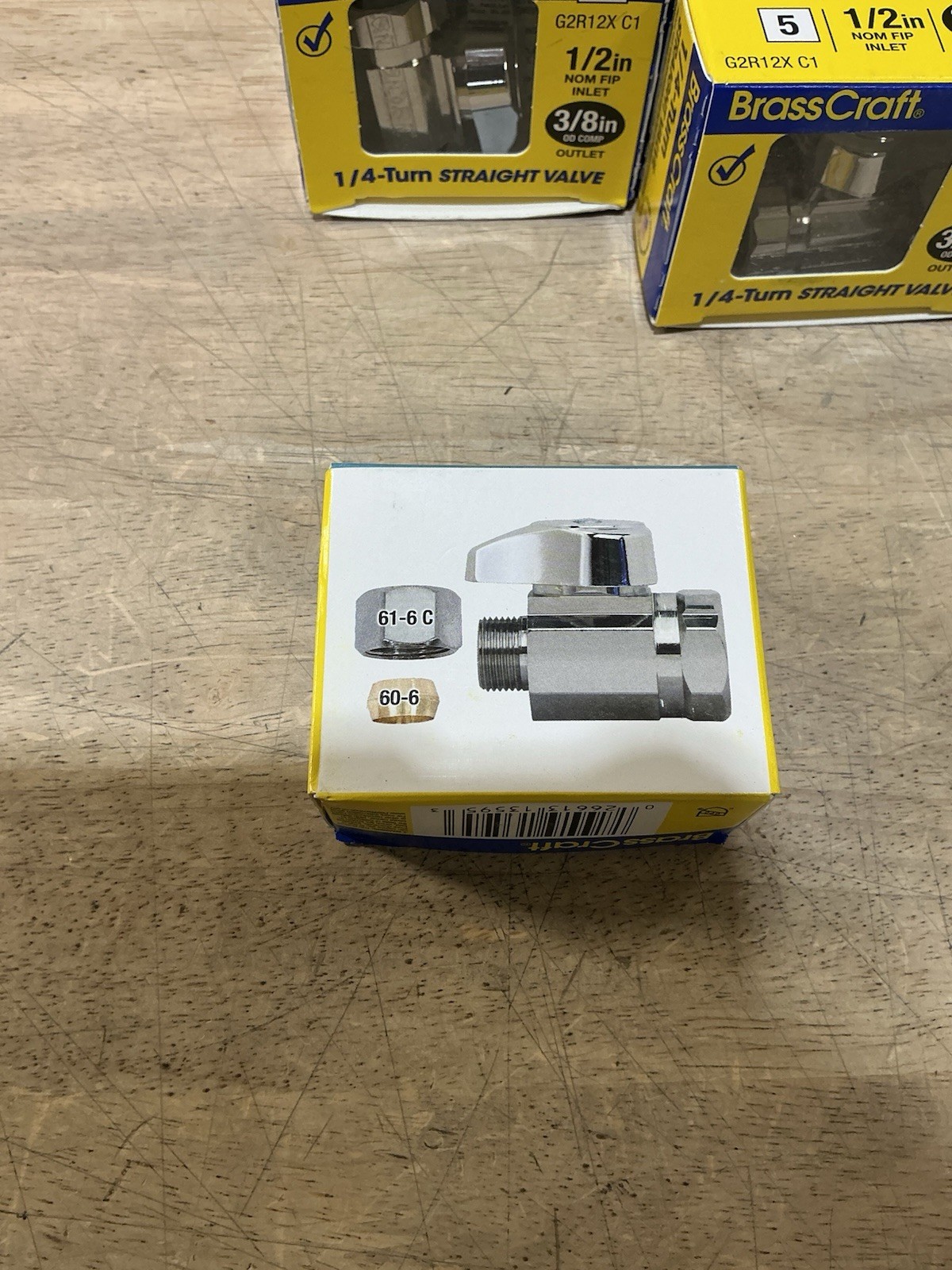 20-PK BrassCraft 1/2” x 3/8” 1/4-Turn Straight Valve G2R12X C1