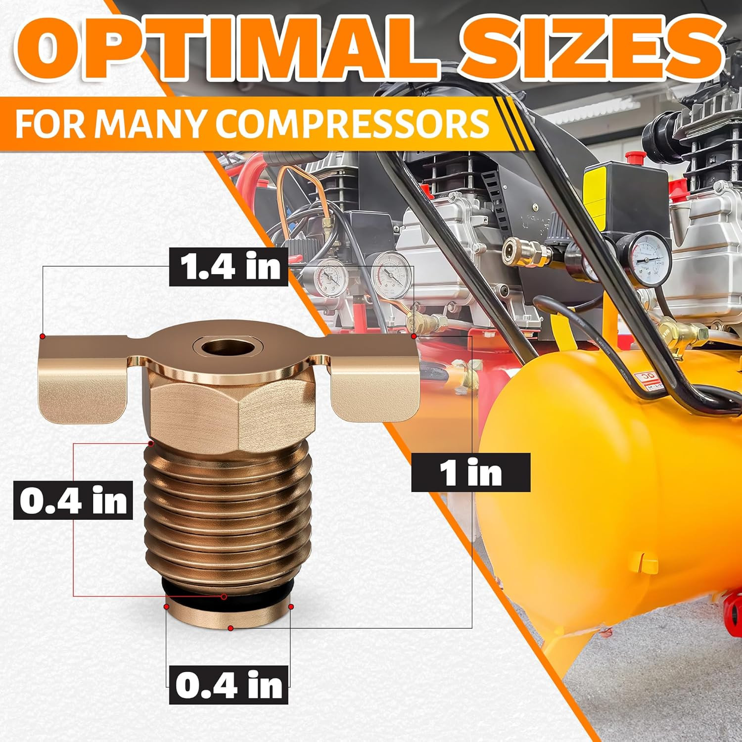 Air Compressor Drain Valve 1/4 – Moisture Drain Petcock, NPT Male Solid Brass Ai