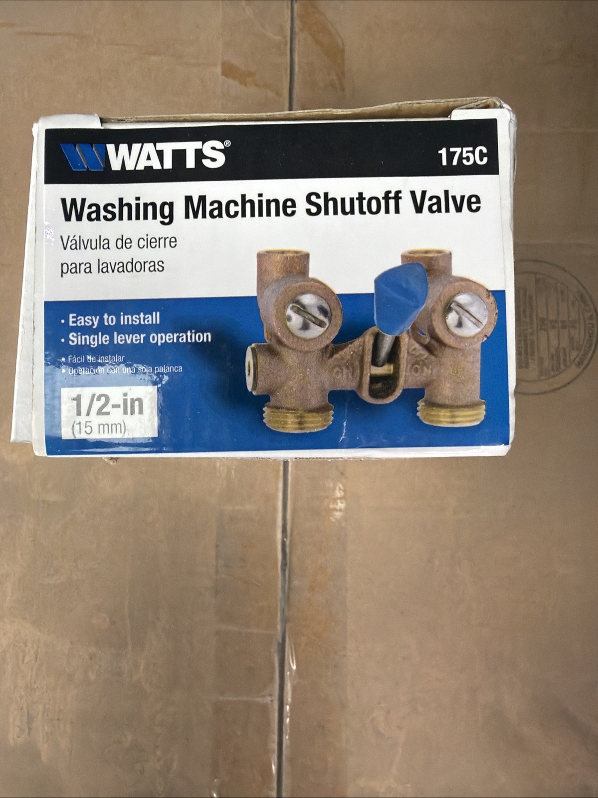 Watts Washing Machine Shutoff Valve, 1/2 Inch, Bronze 175C