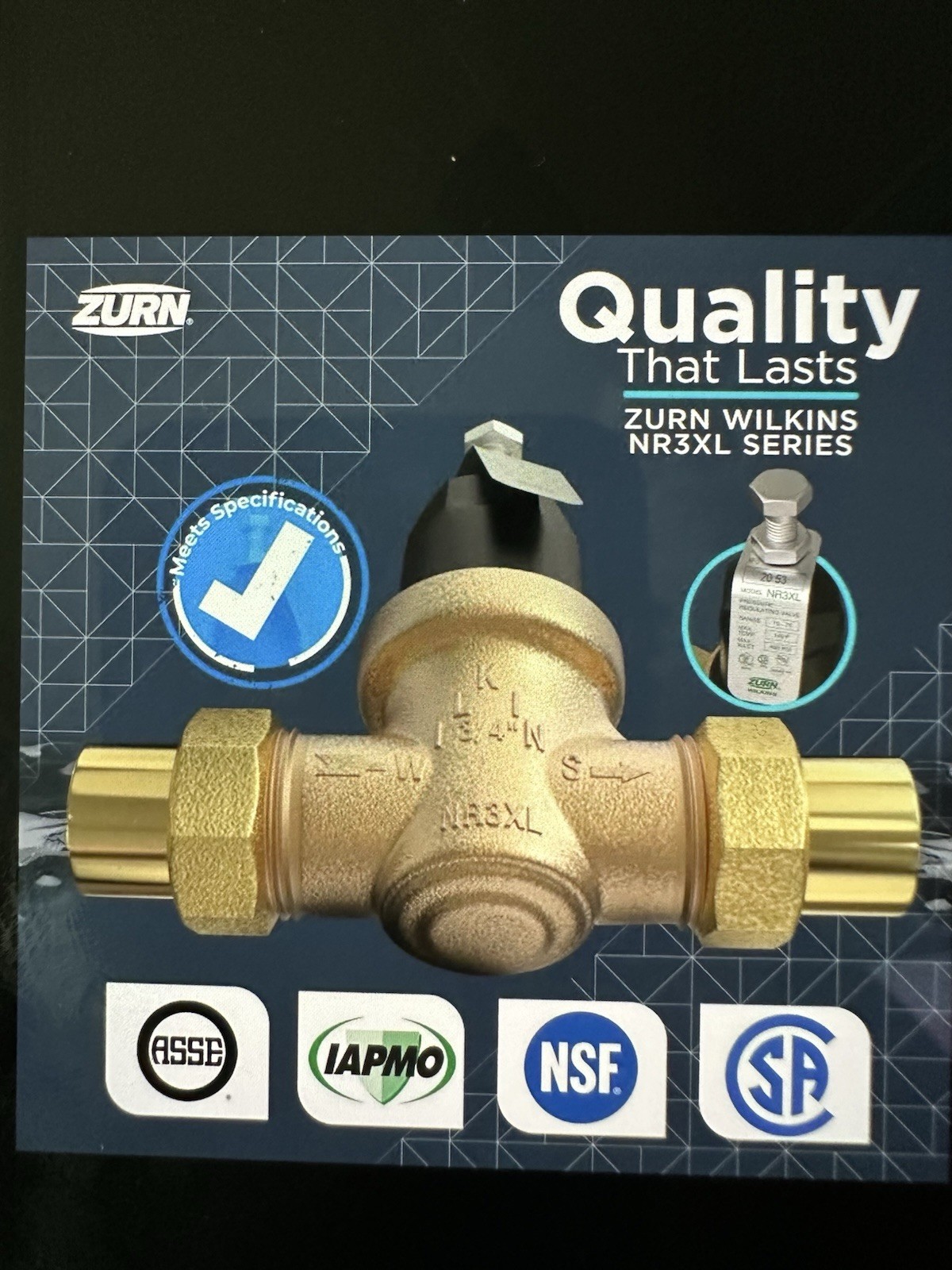 Zurn-Wilkins 34-NR3XLDUPEXF1960 3/4″ Brass Water Pressure Reducing Valve