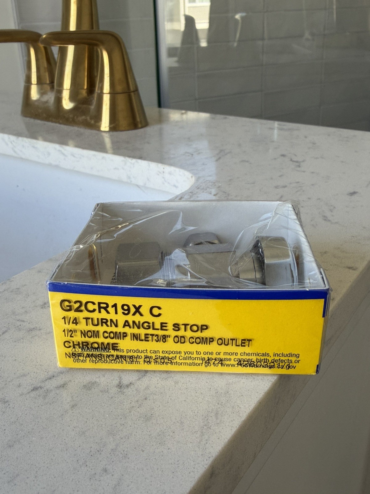 1/4 turn Angle Stop 1/2″ Nom x 3/8″ OD Compression Valve