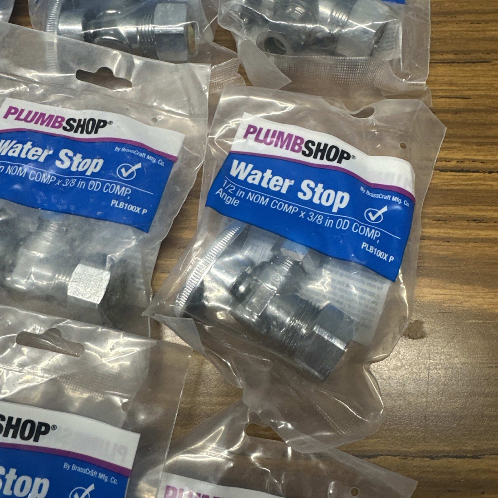 NEW! 20 Pk 1/4 Turn Angle Water Stop Shut Off Ball Valve 1/2″ Nom Comp x 3/8″ OD