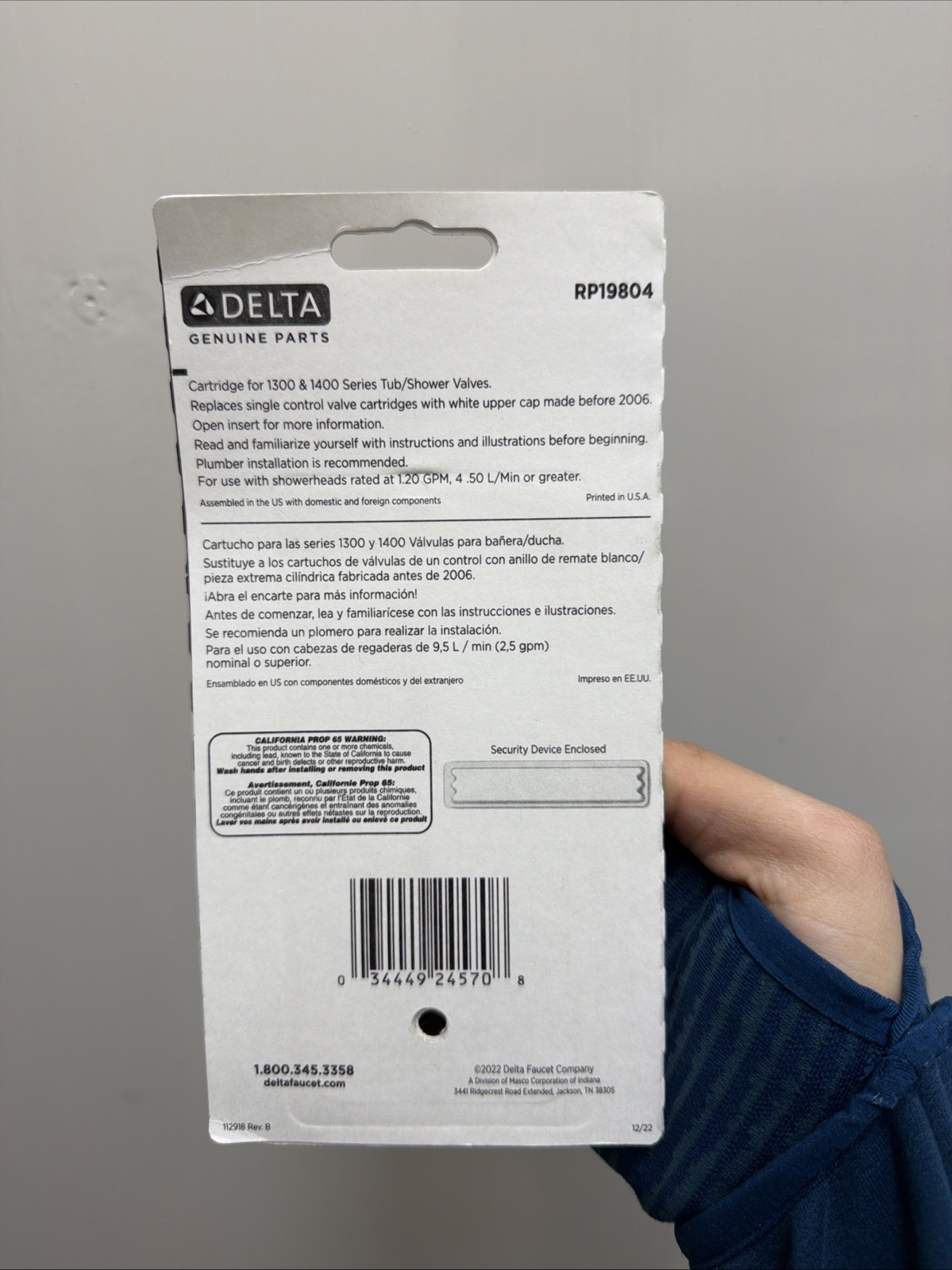 Delta RP19804 Replacement Faucet Cartridge Genuine Parts – New/Sealed