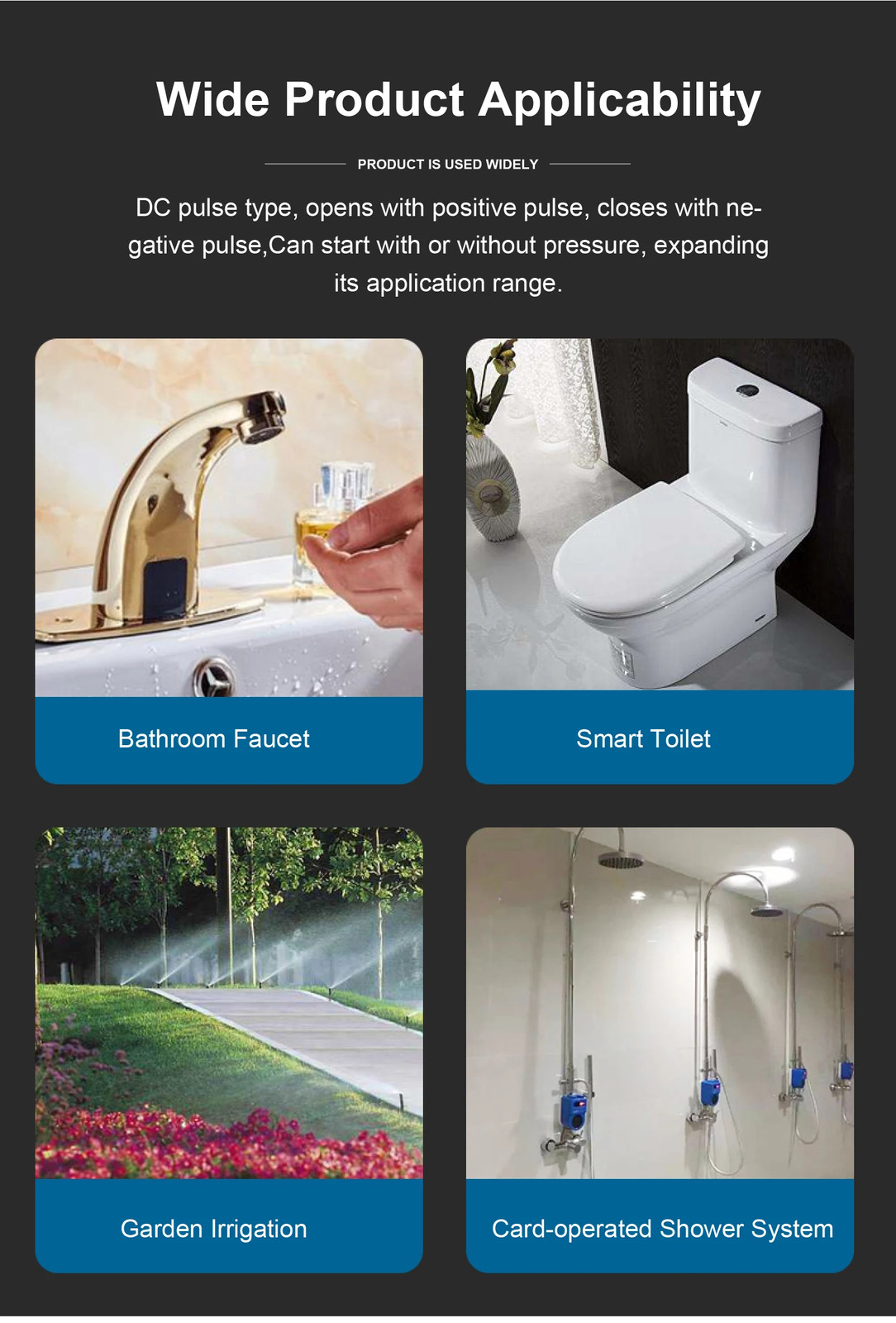 Automatic Urinal Flush Valve DC4.5V G1/2 Latching Solenoid Sensor Controller