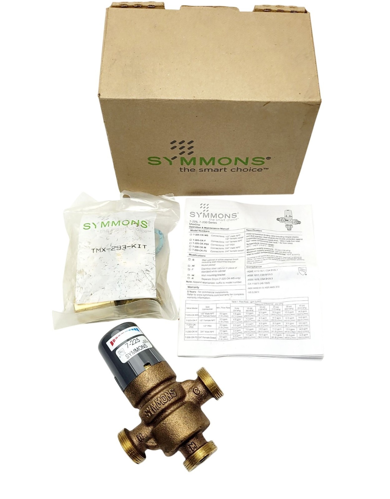 Symmons 7-225-CK-F Maxline High Flow Valve New