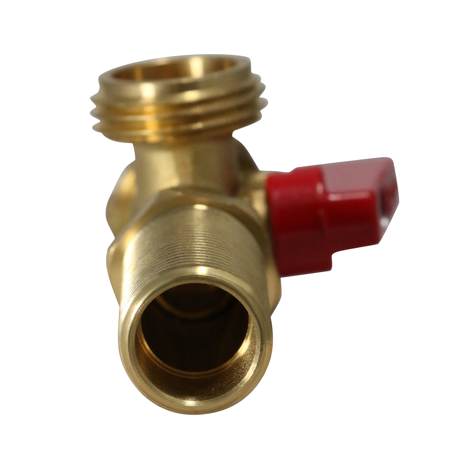 1 Pc XFITTING Washing Machine Stop Valve, 1/2″ MIP x 3/4″ MHT, Red
