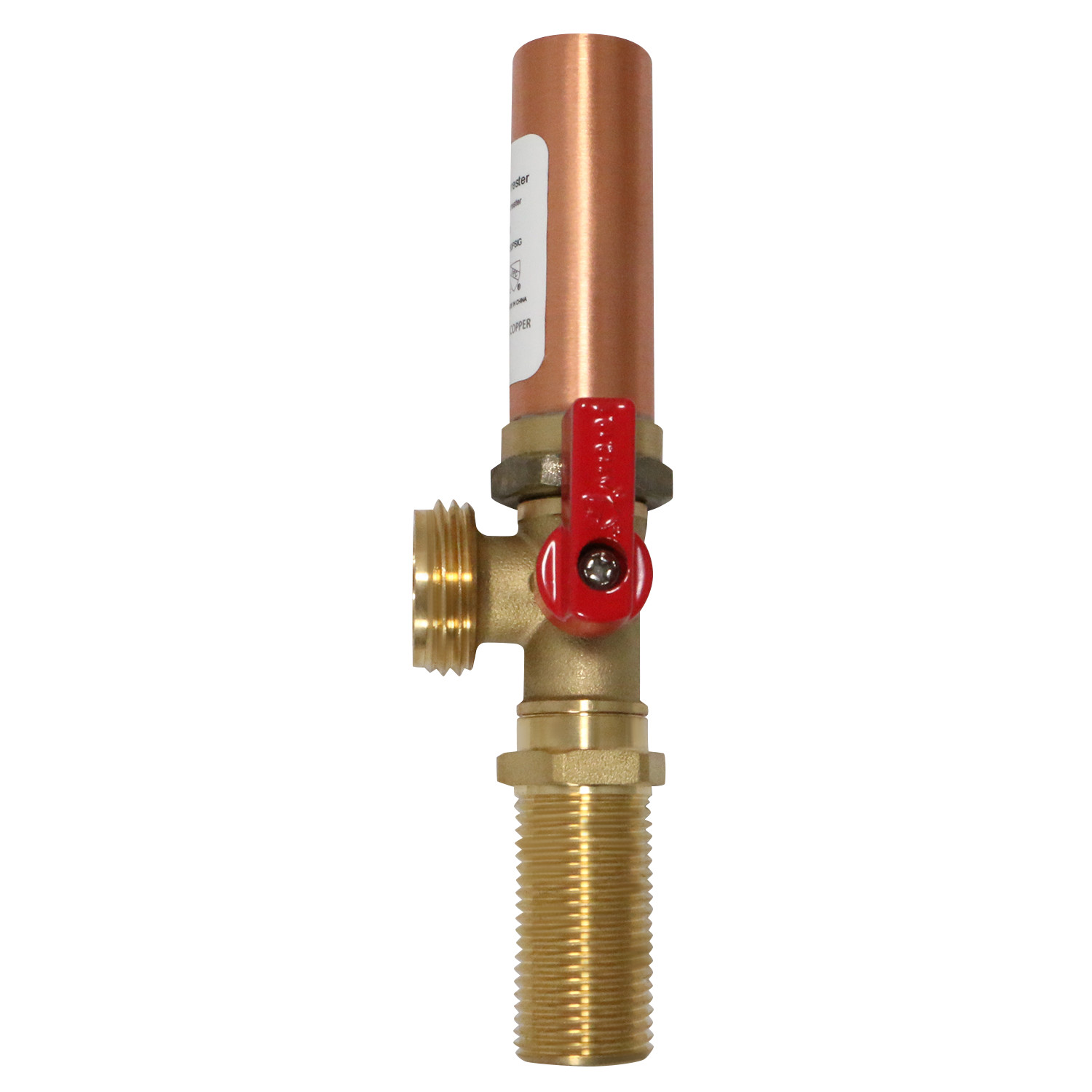 1 Pc XFITTING Washing Machine Stop Valve, 1/2″ MIP x 3/4″ MHT, Red
