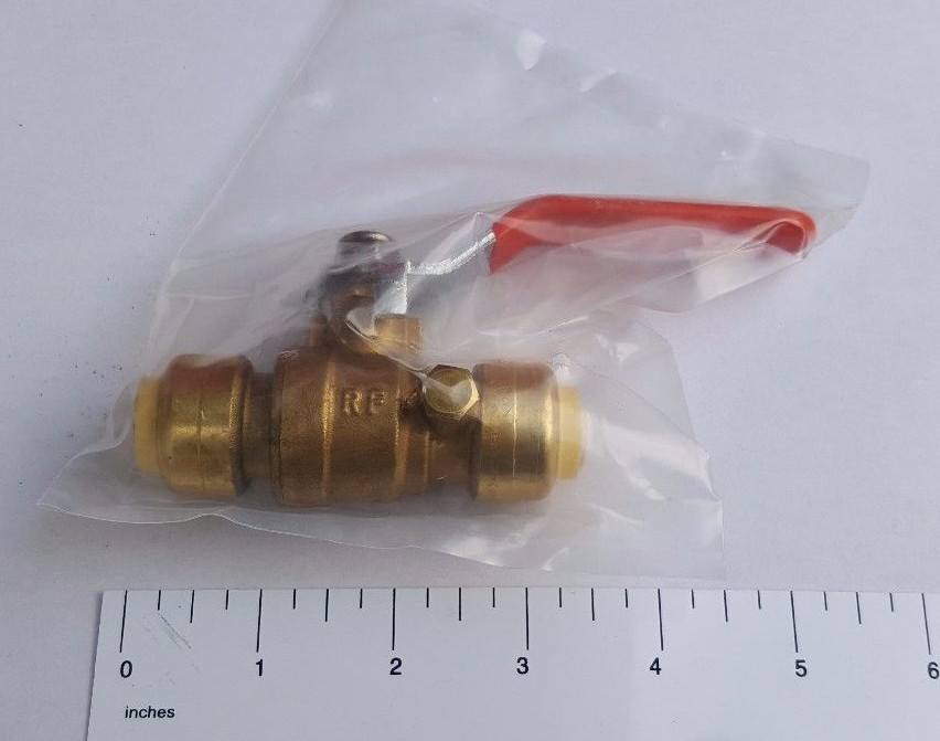 10 PIECES 1/2″ PUSH FIT BALL VALVE WITH DRAIN FULL PORT NEW!