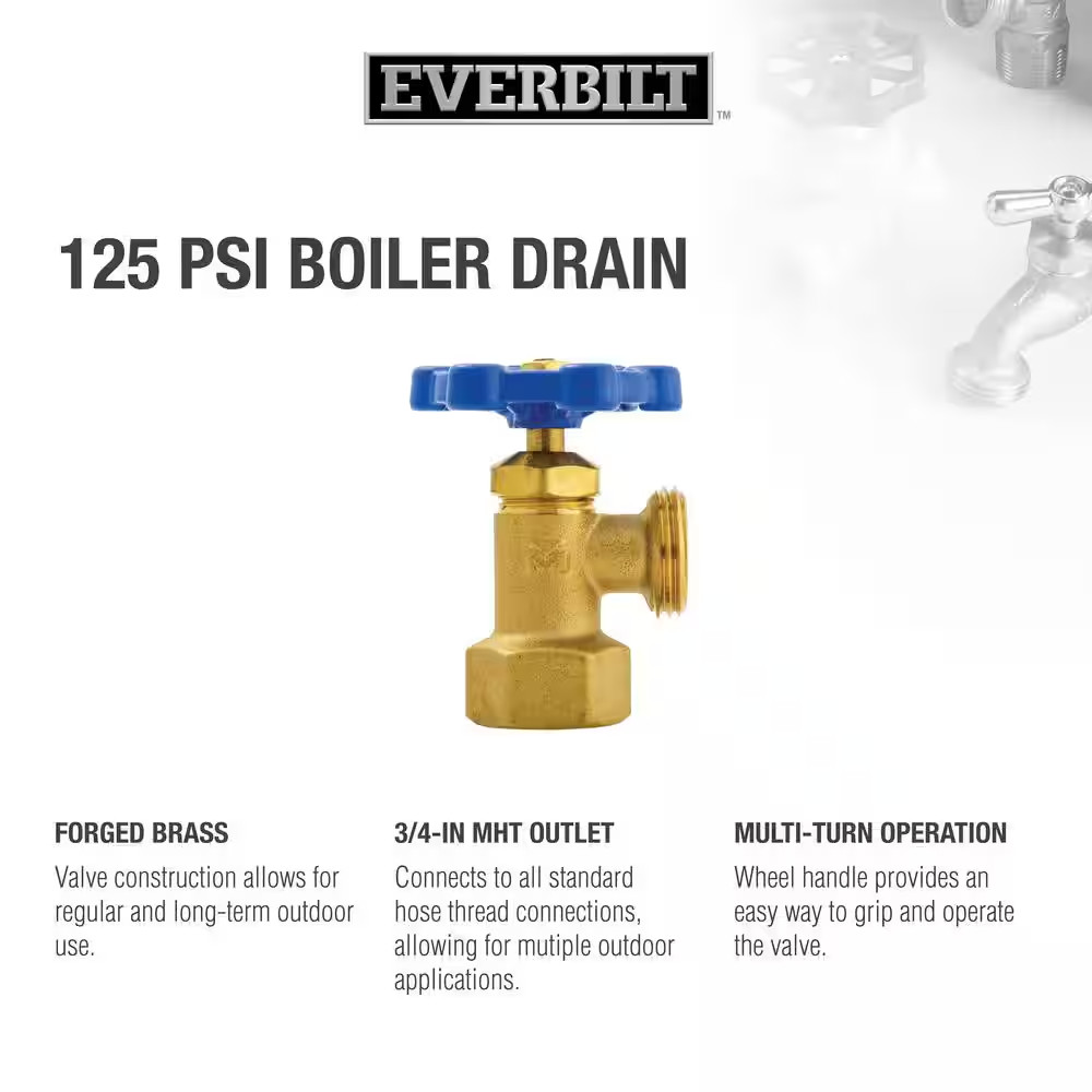 3/4 In. X 3/4 In. FIP X MHT Brass Boiler Drain Valve