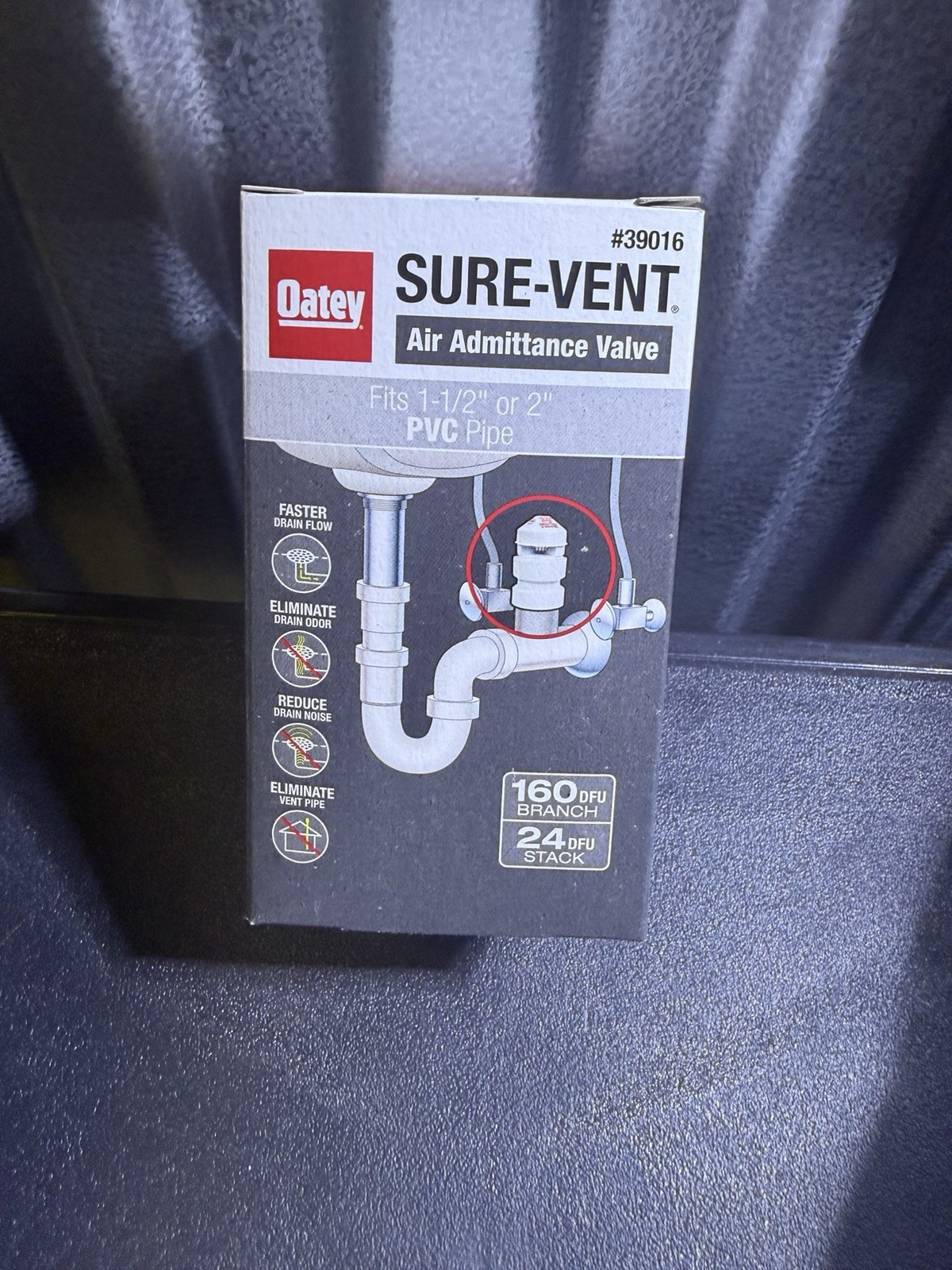 OATEY 39016 SURE-VENT FITS PIPES 1-1/2″ & 2″ INCHES PVC AIR ADMITTANCE VALVE