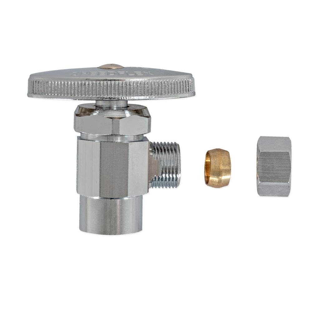 3/8 Inch OD x 1/2 Inch Nom. Sweat Multi-Turn Brass Sweat Inlet Angle Stop Val…