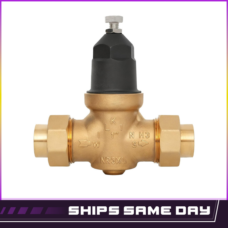 1″ NR3XLDU Water Pressure Reducing Valve, Double Union FNPT Connection for Home