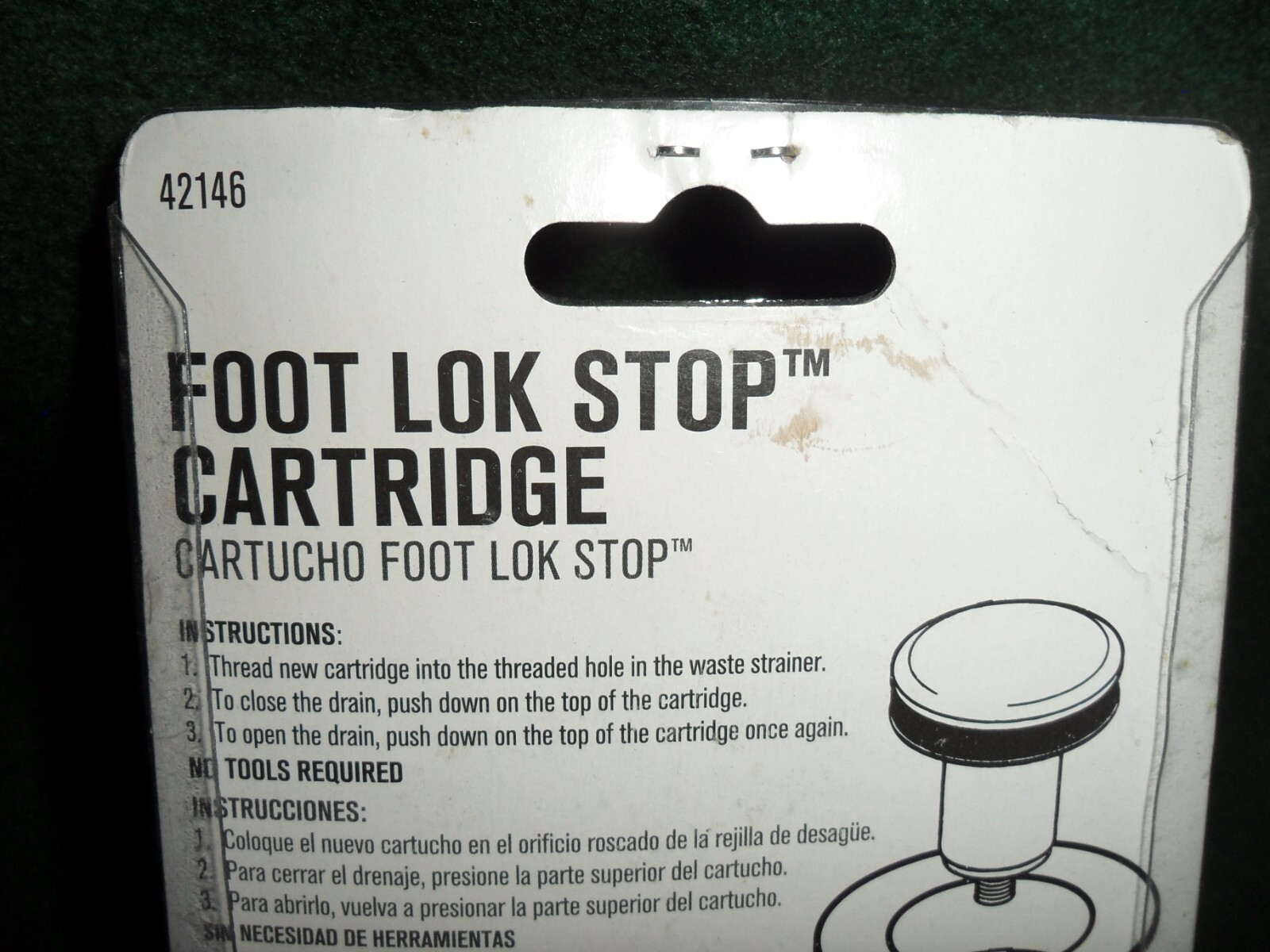 Foot Lok Stop Cartridge 5/16 in. x 2 In. ACE Drain Stopper 42146