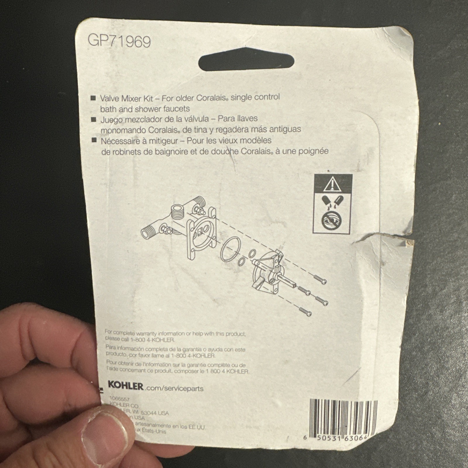 Kohler Gp71969 Valve Mixer Kit, Replacement