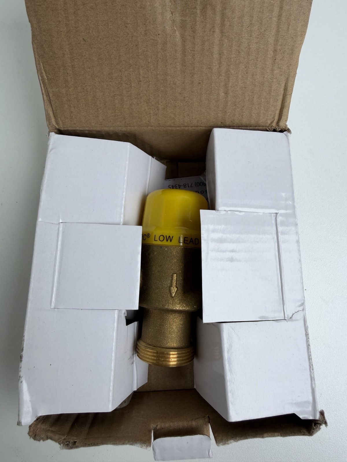 Moen 104451 LowFlow Thermostatic Mixing Valve 1/2″ IPS, 3/8″ Compression Adapter