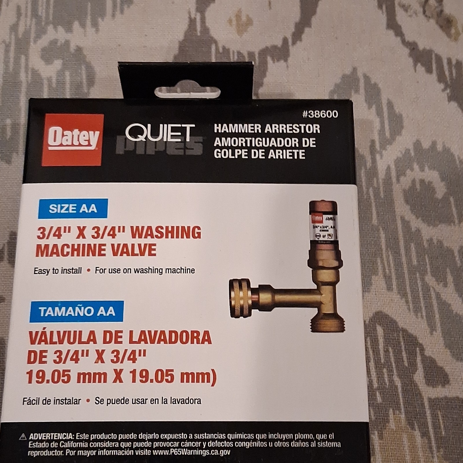 3 Oatey Quiet Pipes Hammer Arrester Washing Machine Valve AA 3/4″x3/4″ Brass