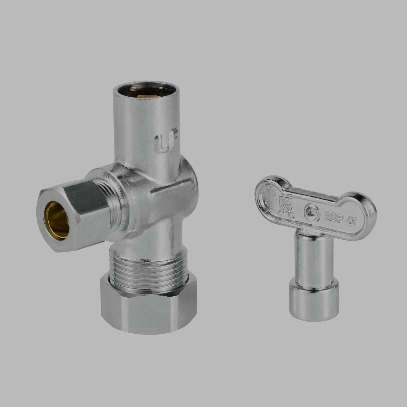 5 PCS 1/4TURN Loose Key ANGLE STOP VALVE 5/8″ OD (1/2″ NOM) X 3/8″ OD Compressi