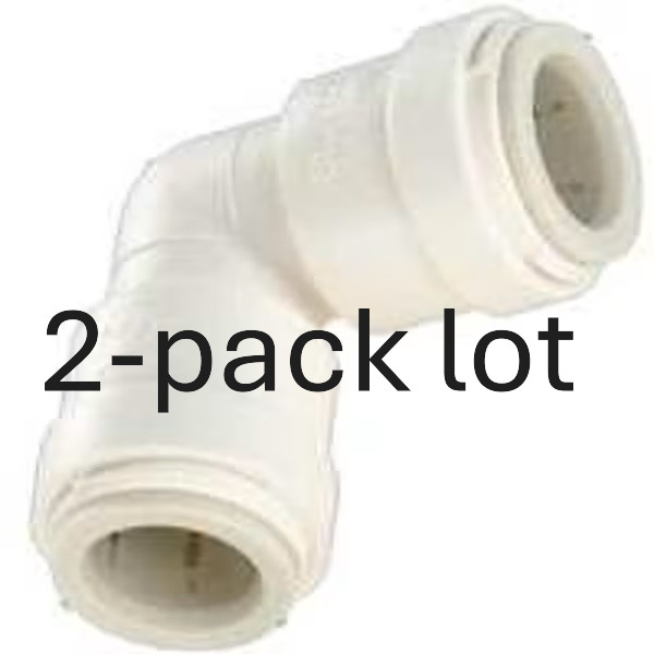 2-pack lot Watts 3517-08 union pipe elbow 3/8″ x 3/8″ ID 90-deg Quick Connect
