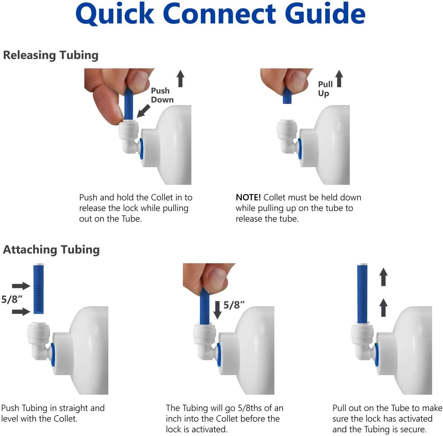10 Pack 1/4in Push to Connect Ball Valve for RO Water