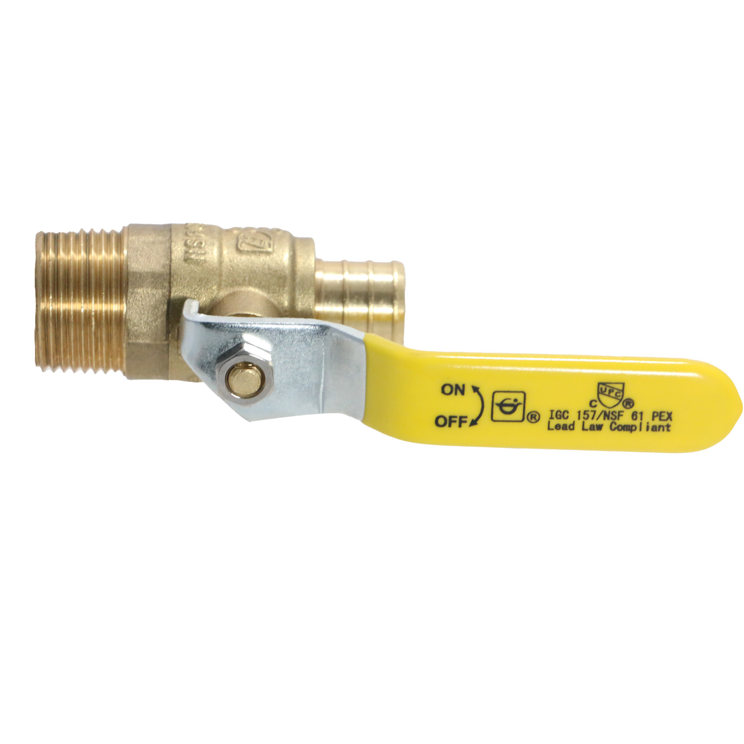 10 Pieces 3/4″ Pex Male Ball Valve, Pex B Crimp, Lead Free Brass, Full Port
