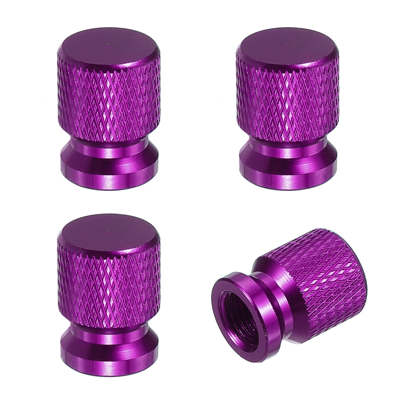 4 x Aluminum Tire Valve Stem Caps Vehicle Car Tire Valve Air Covers Purple