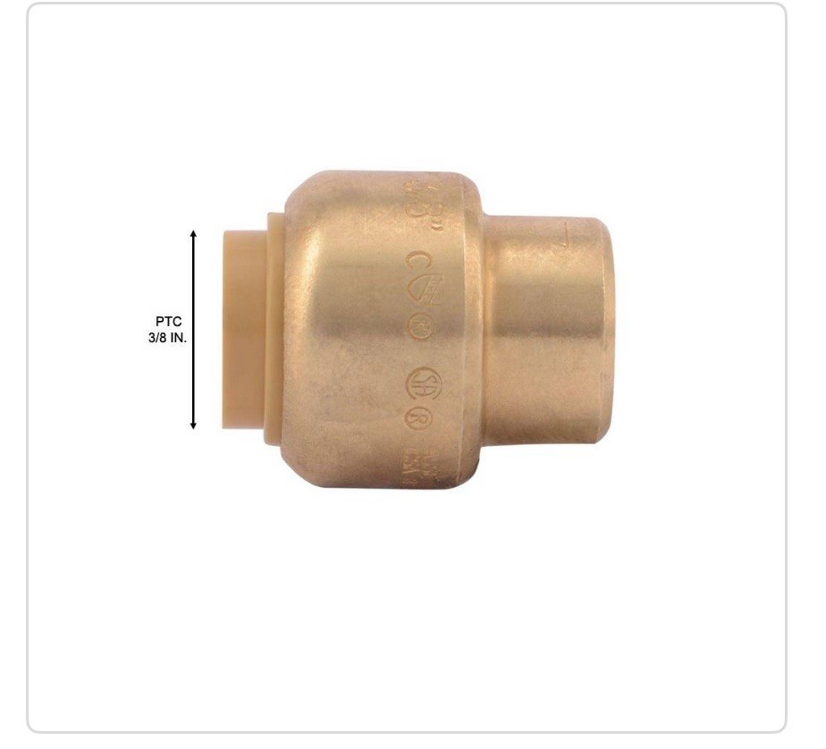 Sharkbite U512LFA, 3/8-in. I.D. Push-to-Connect End Stop Fitting