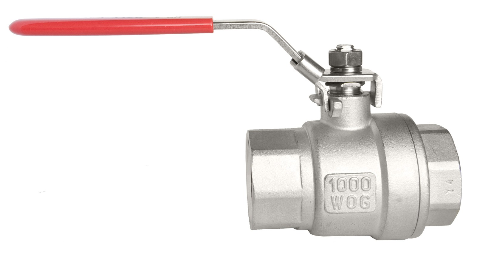 1″ All 304 S.S. Ball Valve – Full Port, 1000 WOG / Red Handle