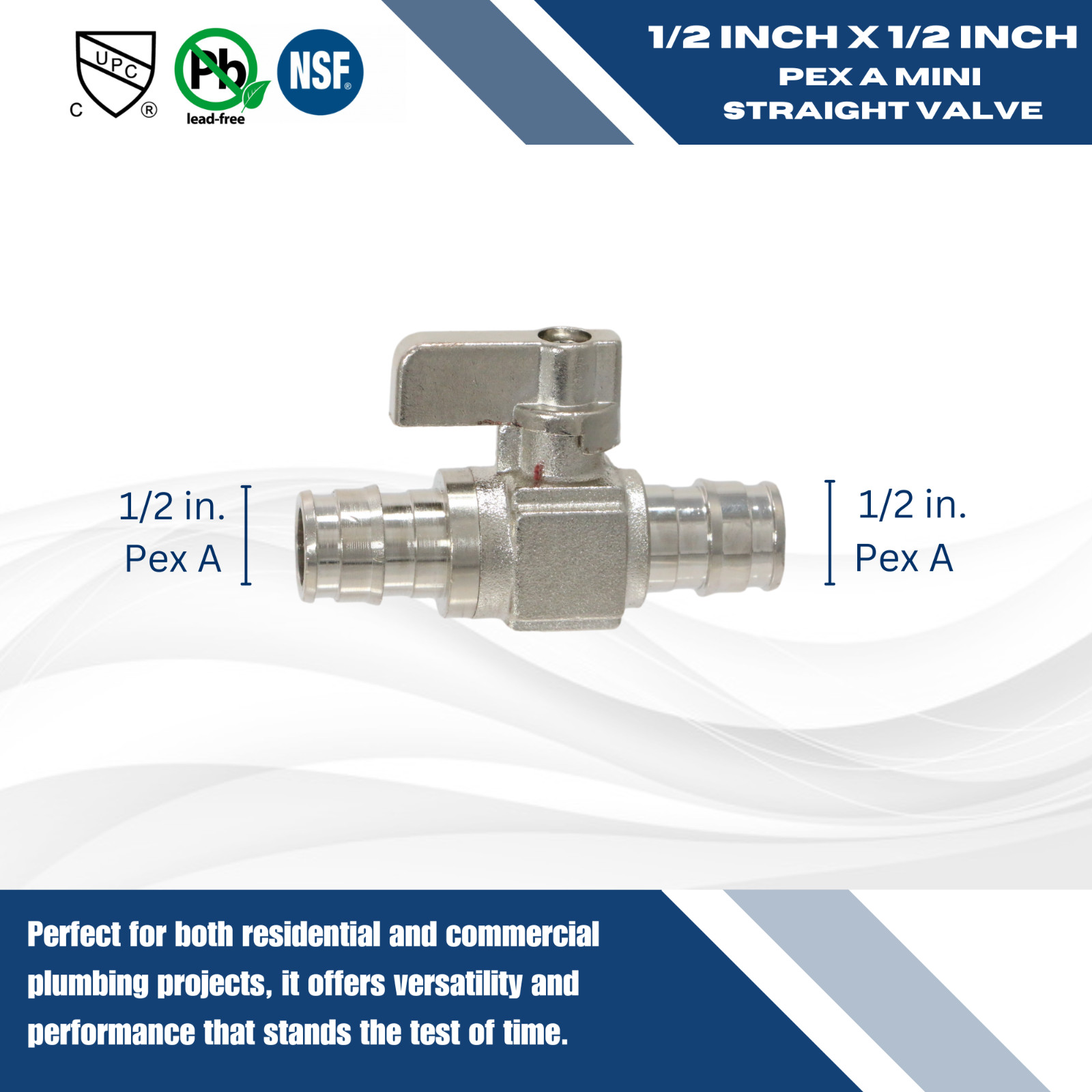 1) 1/2 Pex A Expansion F1960 MINI Straight Ball Valve