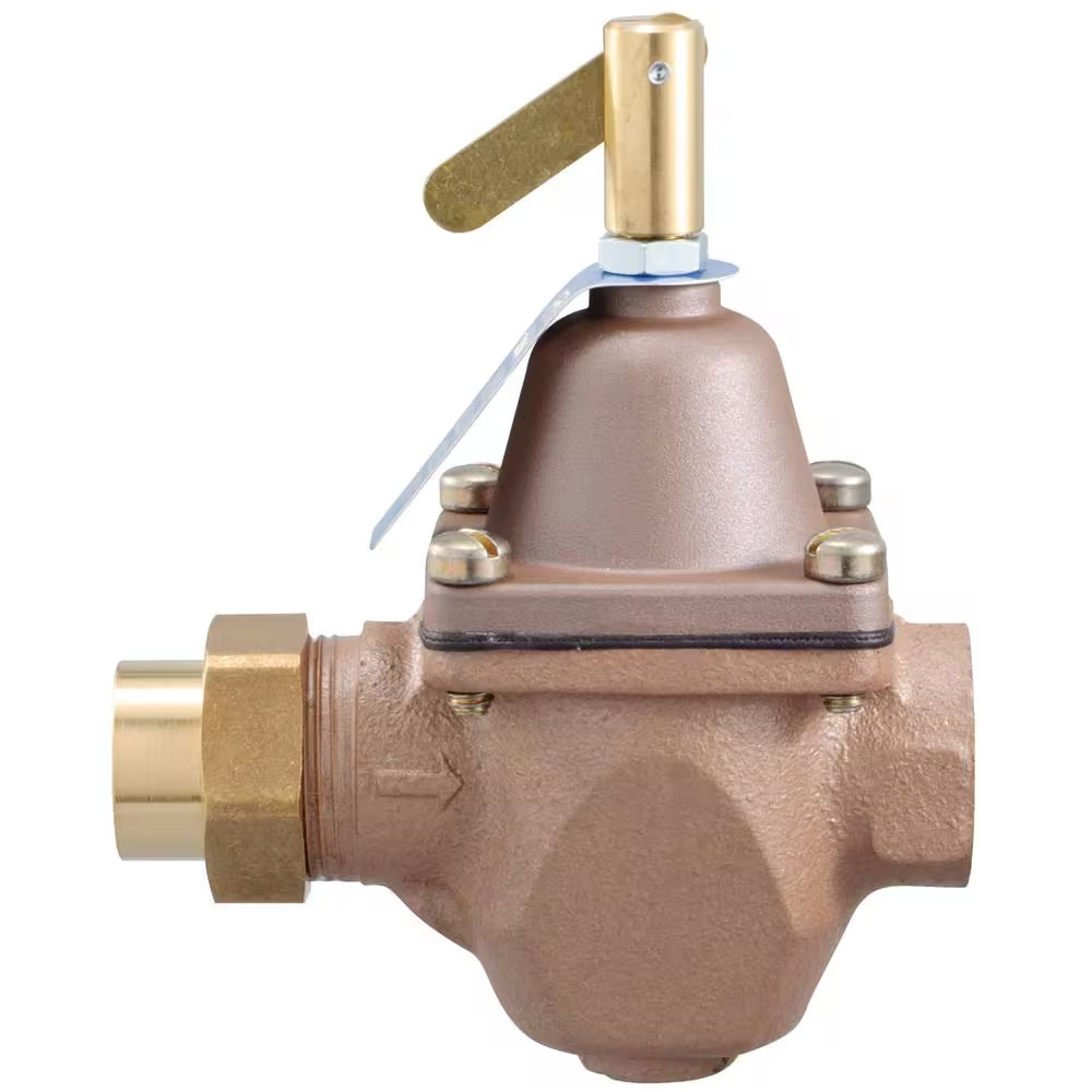 1/2 In. High Capacity Water Feed Regulator, Union Solder Inlet Connection