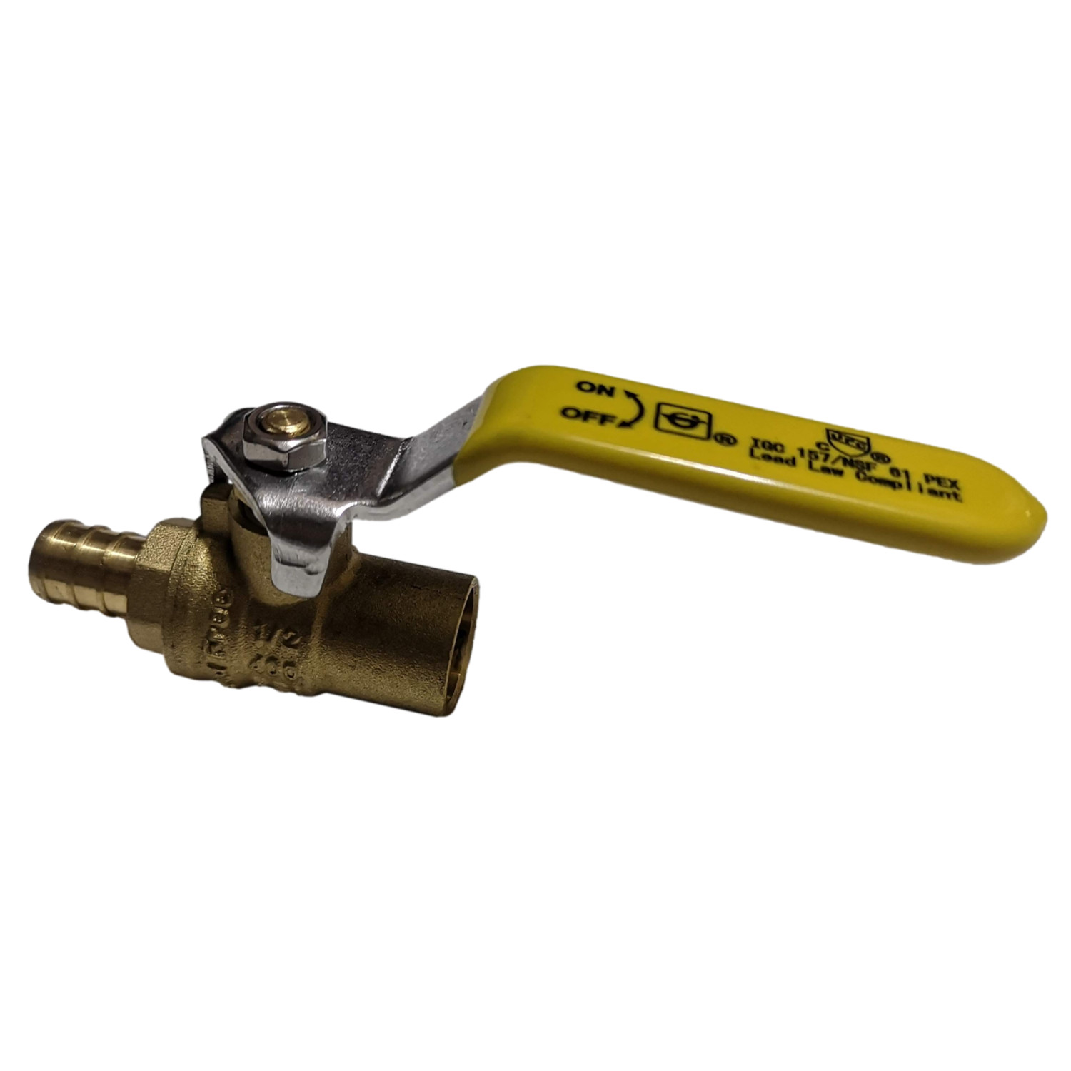 5 Pieces 1/2″ Pex Sweat Ball Valve, Pex B Crimp, Lead Free Brass, Full Port