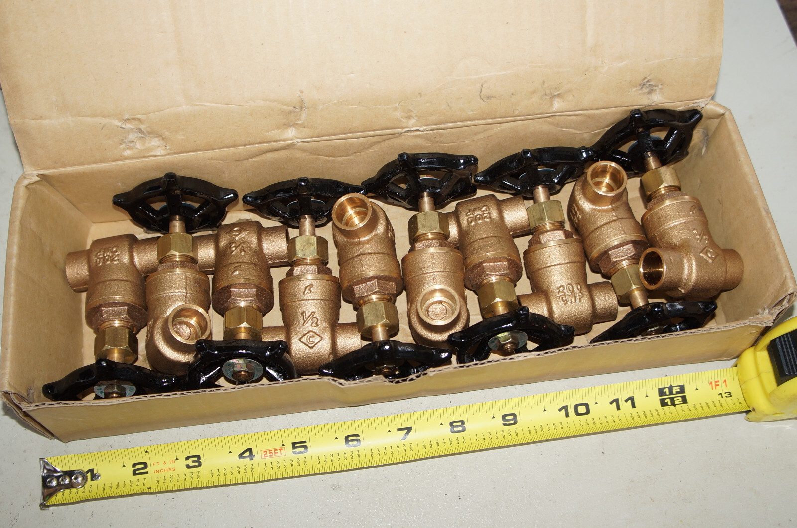 Lot of 10: WATTS Bronze Gate Valves 0.5″ (1/2″) CxC Socket Sweat/Solder 200CWP