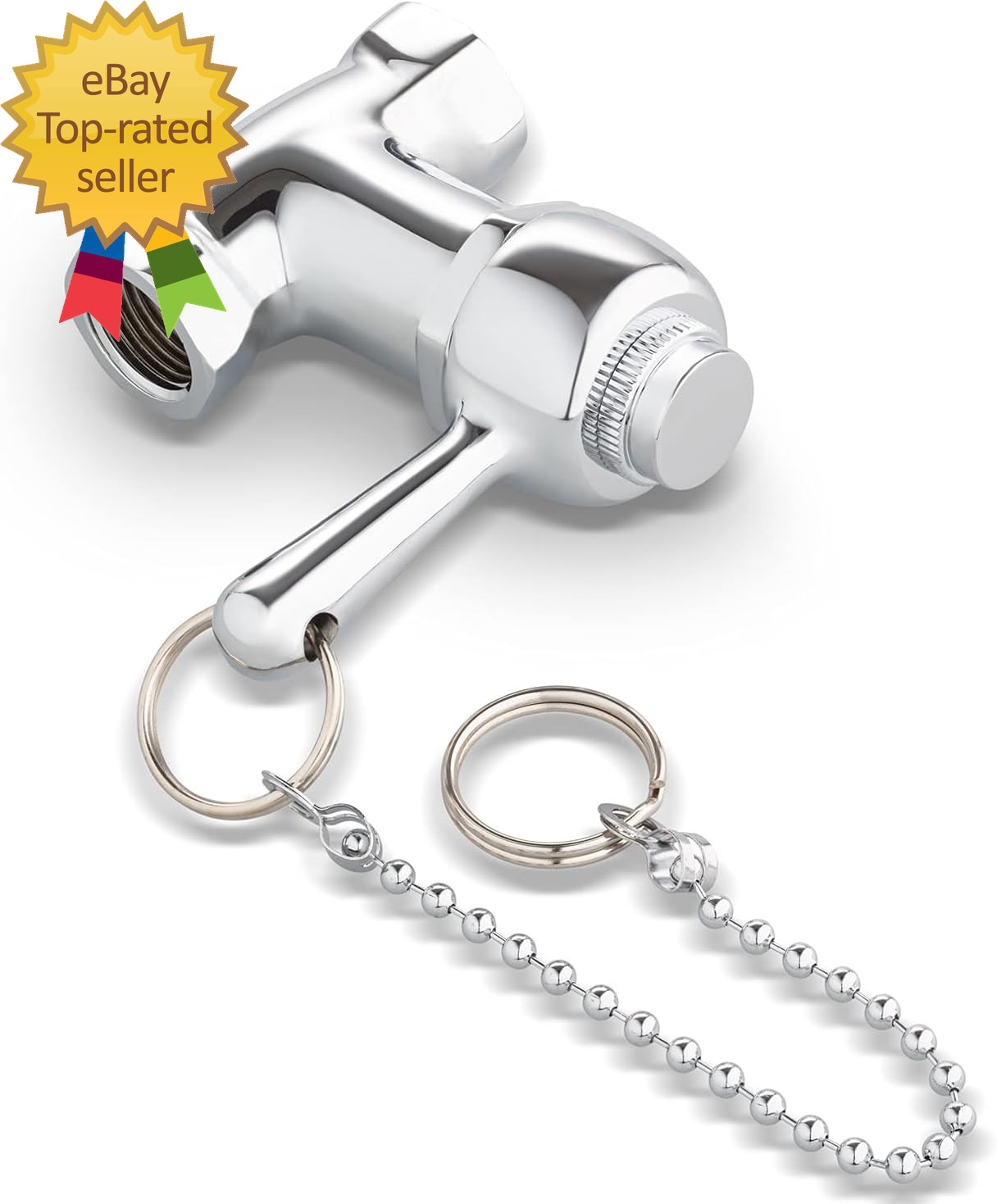 Self Closing Shower Valve with Pull Chain Chrome Indoor or Outdoor Use