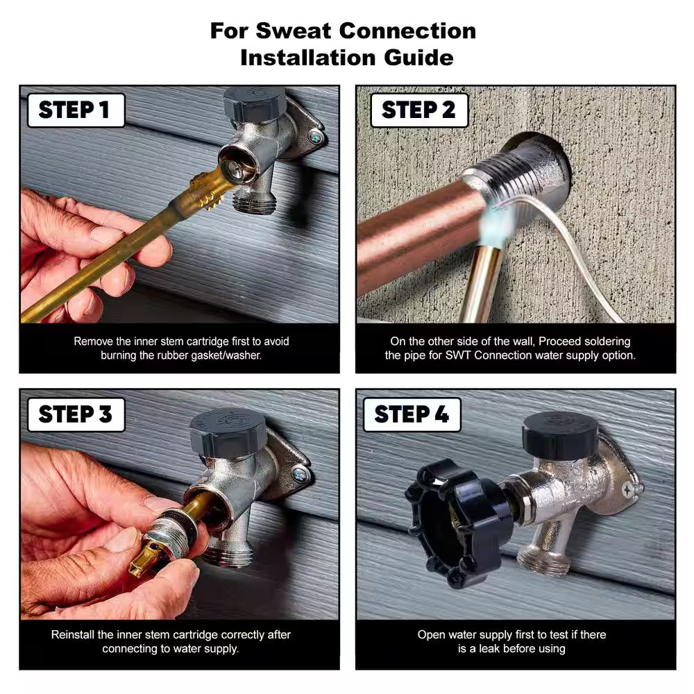 10 In. Anti-Siphon Sillcock Frost Free Outdoor Faucet with 1/2 In. Mip/Sweat Con
