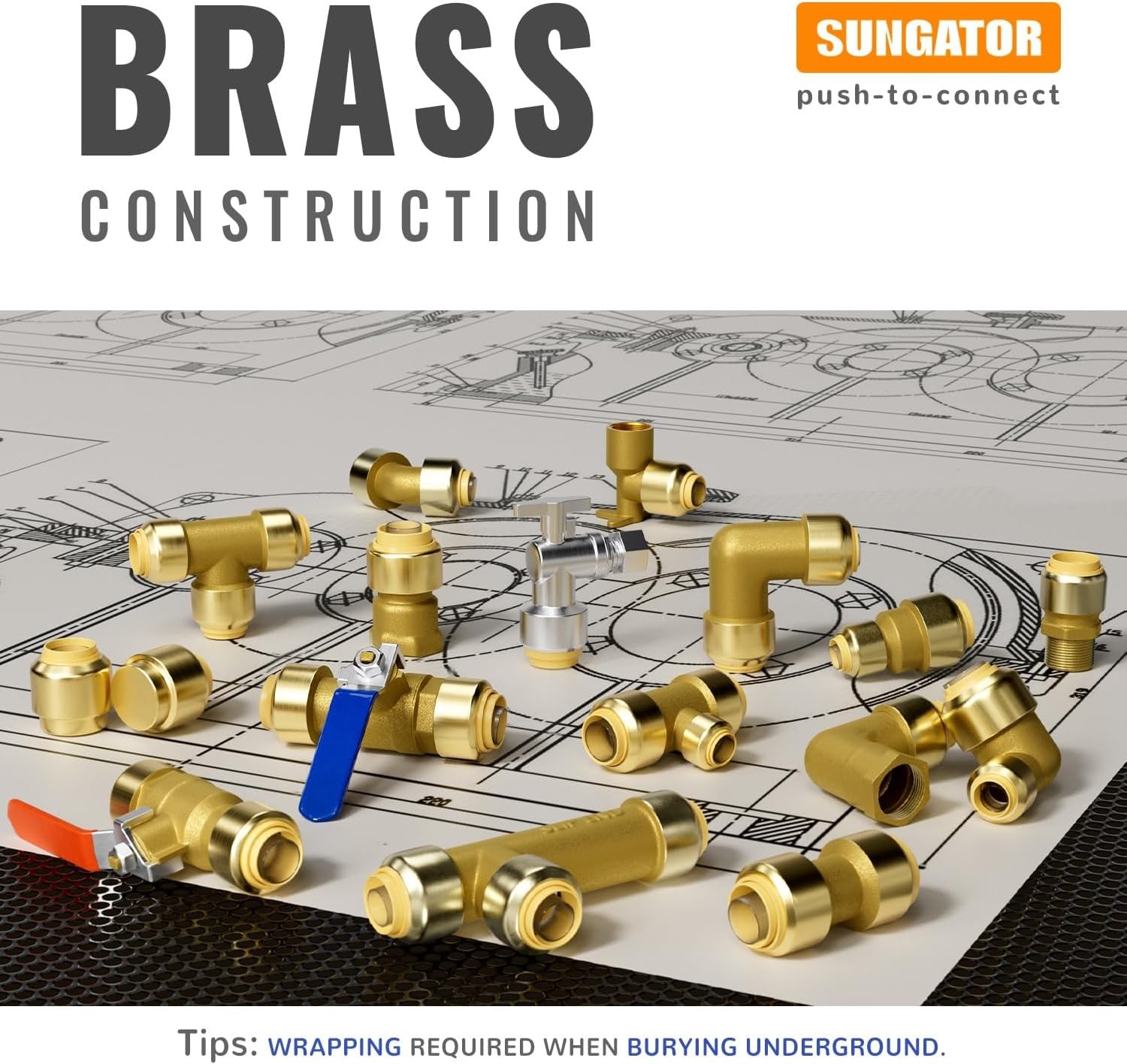 12-Pack 1/2 x 3/8 Angle Stop Valves, Lead-Free Brass Plumbing Fittings