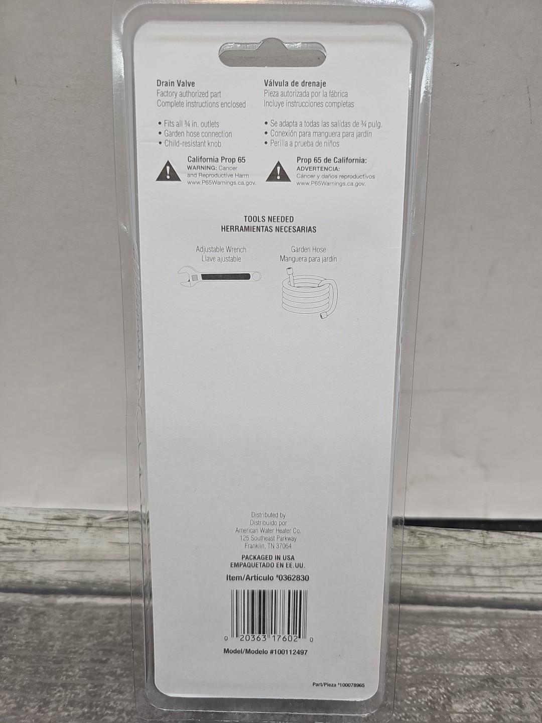 Utilitech Universal Drain Valve Replacement #0362830 Plumbing Parts [97]