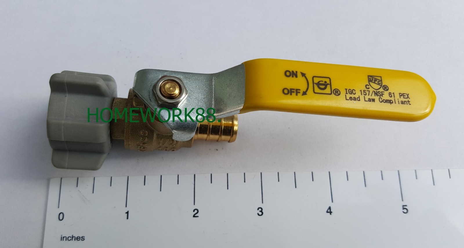 1 PIECE – 1/2″ PEX X 1/2″ FEMALE NPT SWIVEL SHUT OFF BALL VALVE -LEAD FREE BRASS