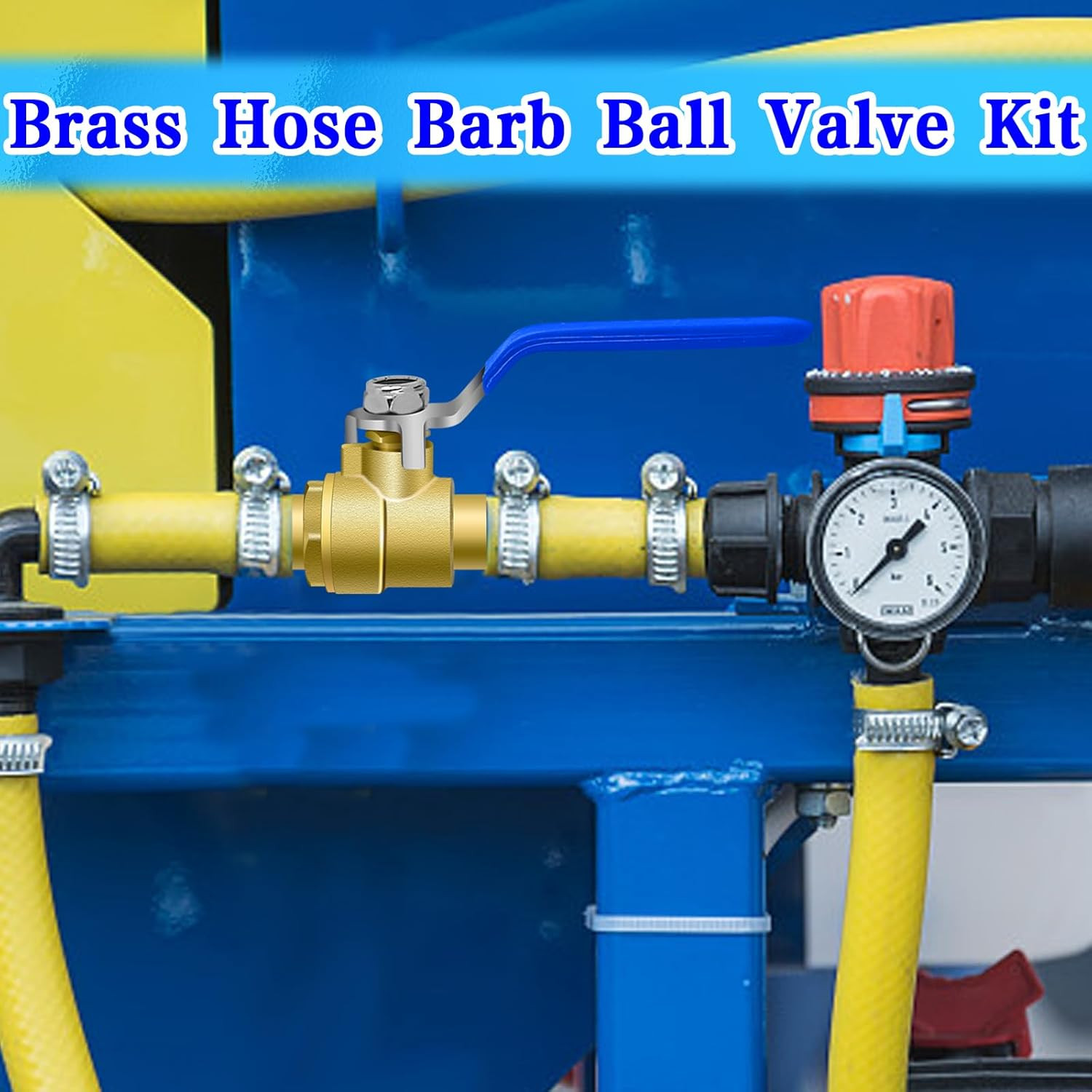 Brass 3/4″ In-Line Heater Hose Shut off Valve Kit – 2 Pack with Stainless Steel