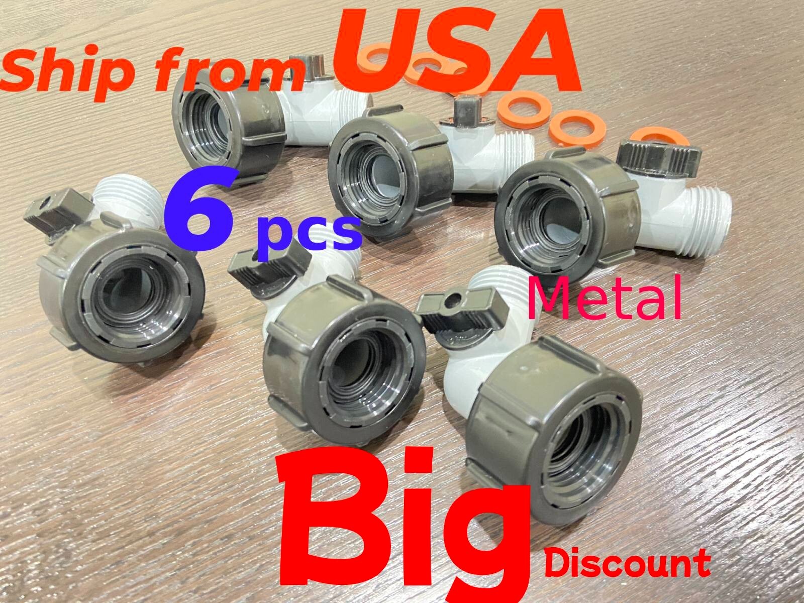 6 pcs – 45° Aluminum Hose Elbow Hose Adapter Angle Connector Shut off valve