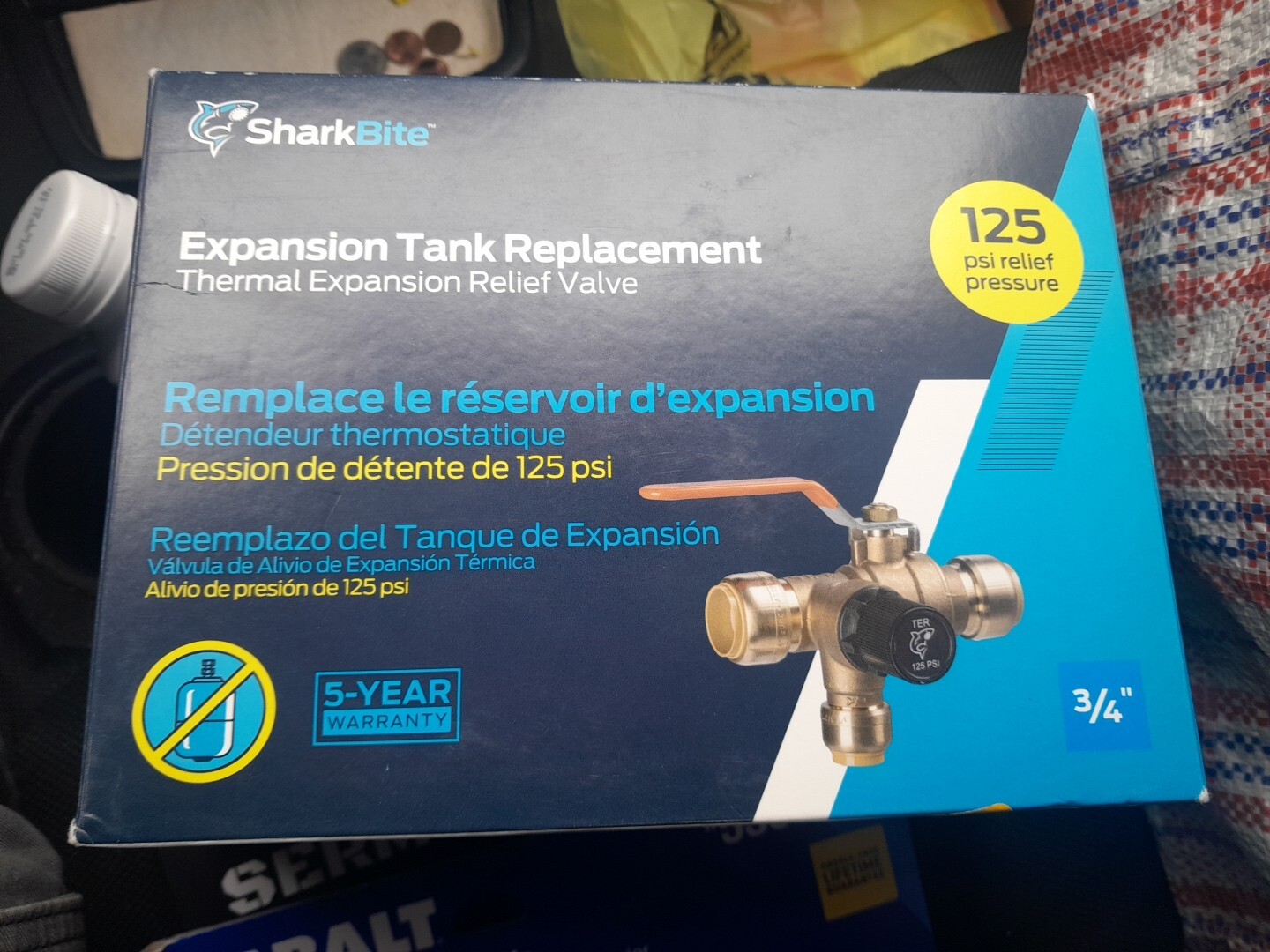 SharkBite 3/4 Inch Thermal Expansions Relief Ball Valve, Push to Connect Brass