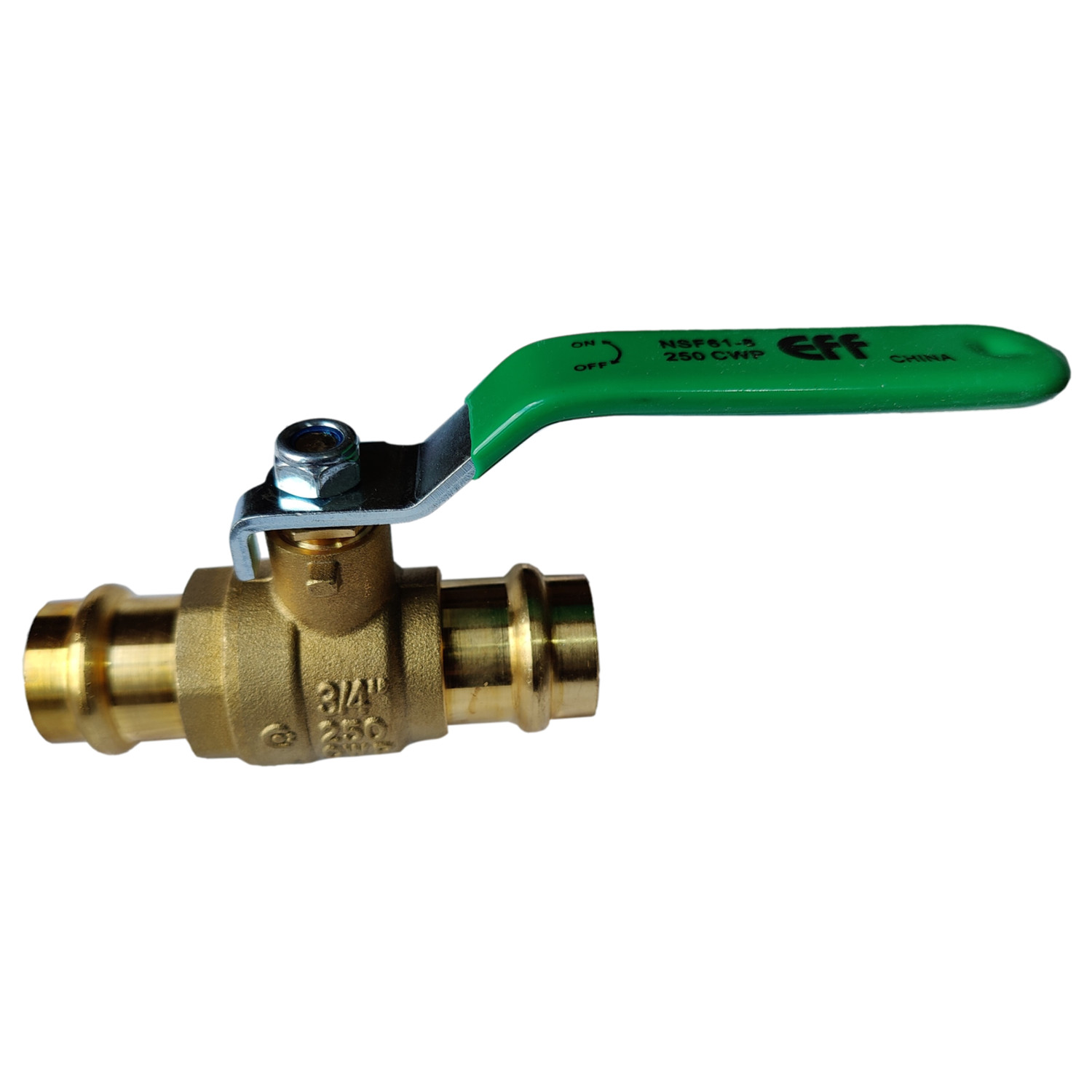 10 Pcs. 3/4″ Press Ball Valve, Lead Free Brass Full Port