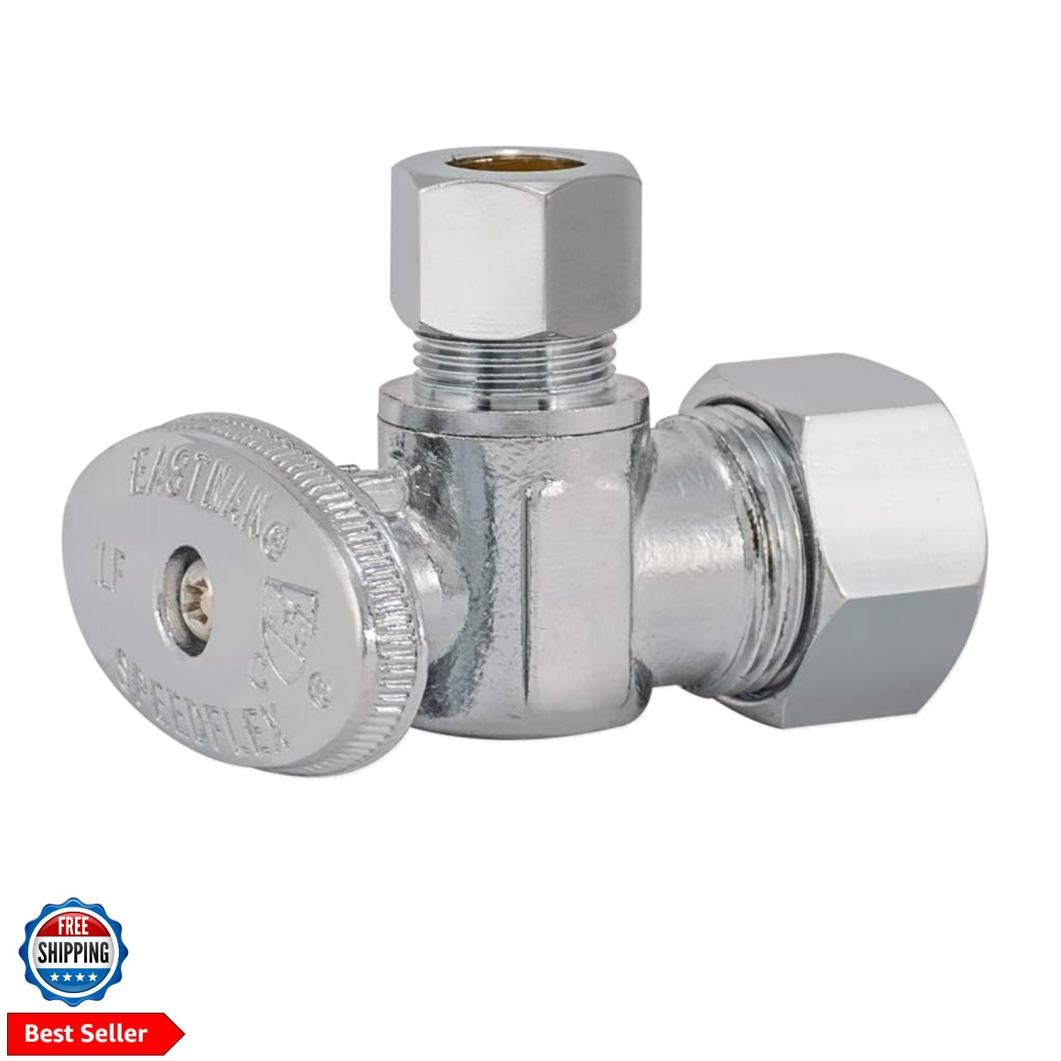 3/8 Inch OD x 5/8 Inch OD 1/2 Inch Nom. Quarter Turn Angle Stop Valve, Brass …