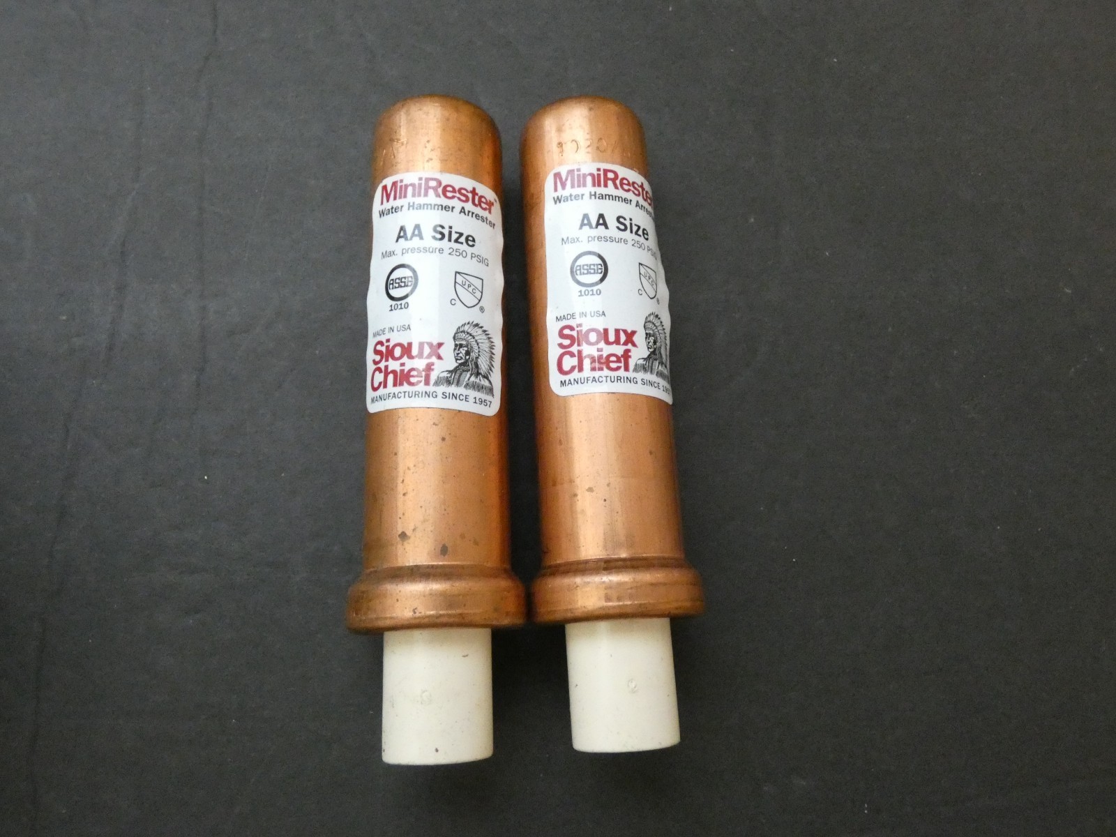 PAIR SIOUX CHIEF AA MINI RESTER WATER HAMMER ARRESTER