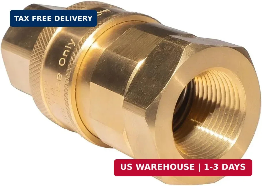 Brass Quick-Connect Fittings for 3/4-inch Gas Hoses, Featuring 3/4-inch Double F