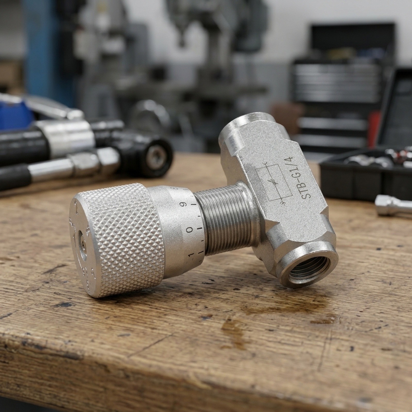 Two Way Hydraulic Throttle Valve with 08L Connector for Precise Flow Adjustment